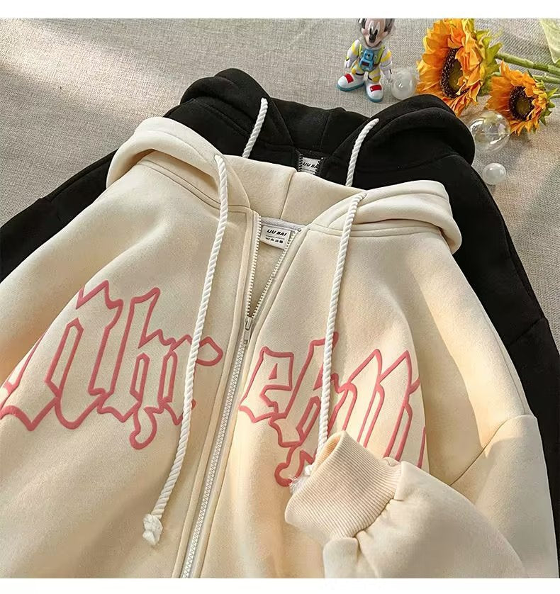 Cardigan hoodie men and women autumn and winter trends take leisure ins port wind couple clothes high street loose hooded coat