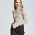Clearance Hot Girl girl group one-line shoulder sweater sweater cardigan top female design sense pure desire to hang neck suspender vest