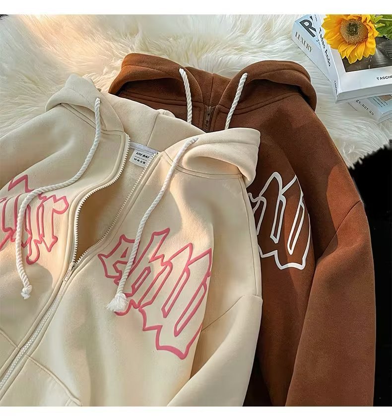 Cardigan hoodie men and women autumn and winter trends take leisure ins port wind couple clothes high street loose hooded coat