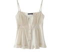 summer new retro high waist halter lace outside wearing inside halter blouse blouse woman