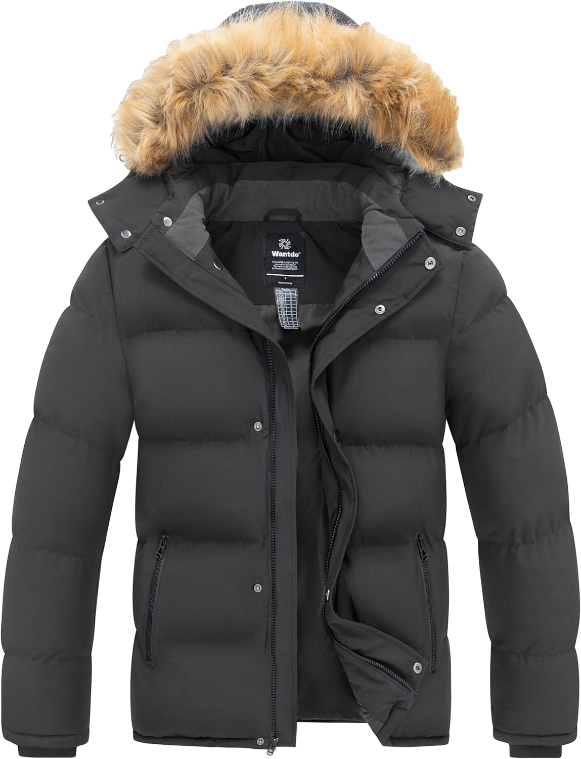 Men'S Hooded Winter Coat Waterproof Puffer Jacket Warmth Winter Jacket
