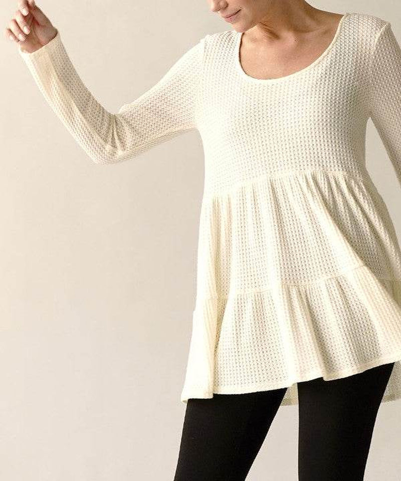 Bamboo Waffle Fabric Babydoll Tunic