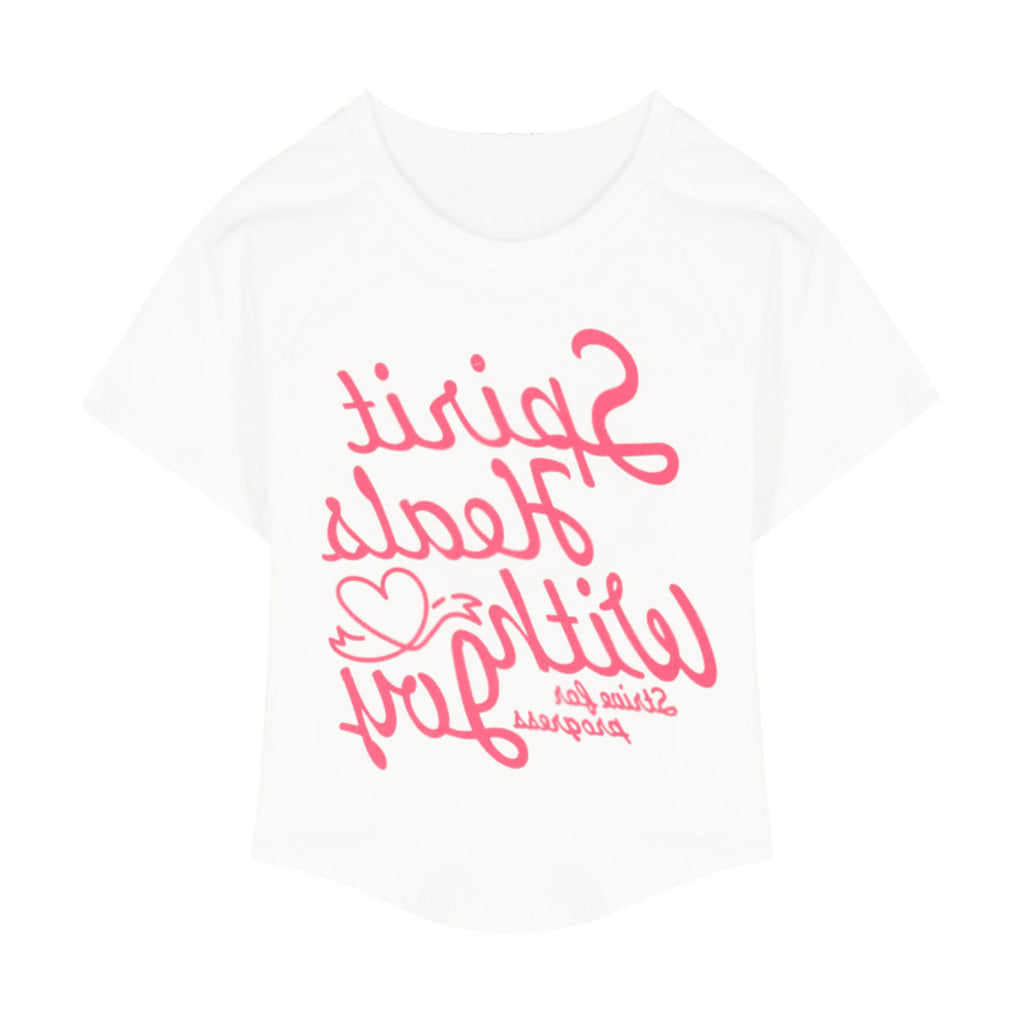 Sweet and spicy printed T-shirt women's ins tide summer white spice girl thin style high waist tight sexy short sleeve short style top