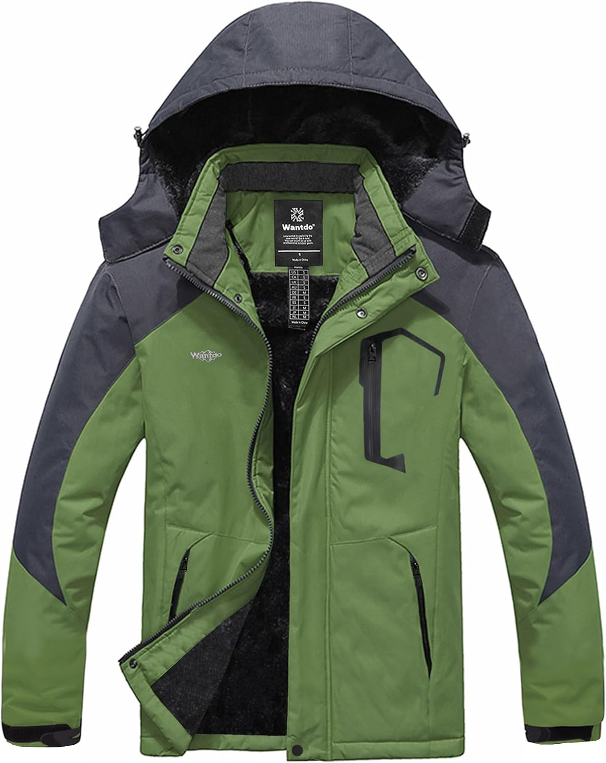 Men's Insulated Waterproof Ski Jacket - Windproof Hooded Winter Coat