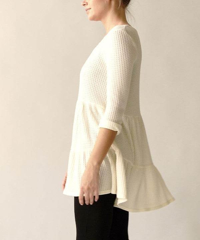 Bamboo Waffle Fabric Babydoll Tunic