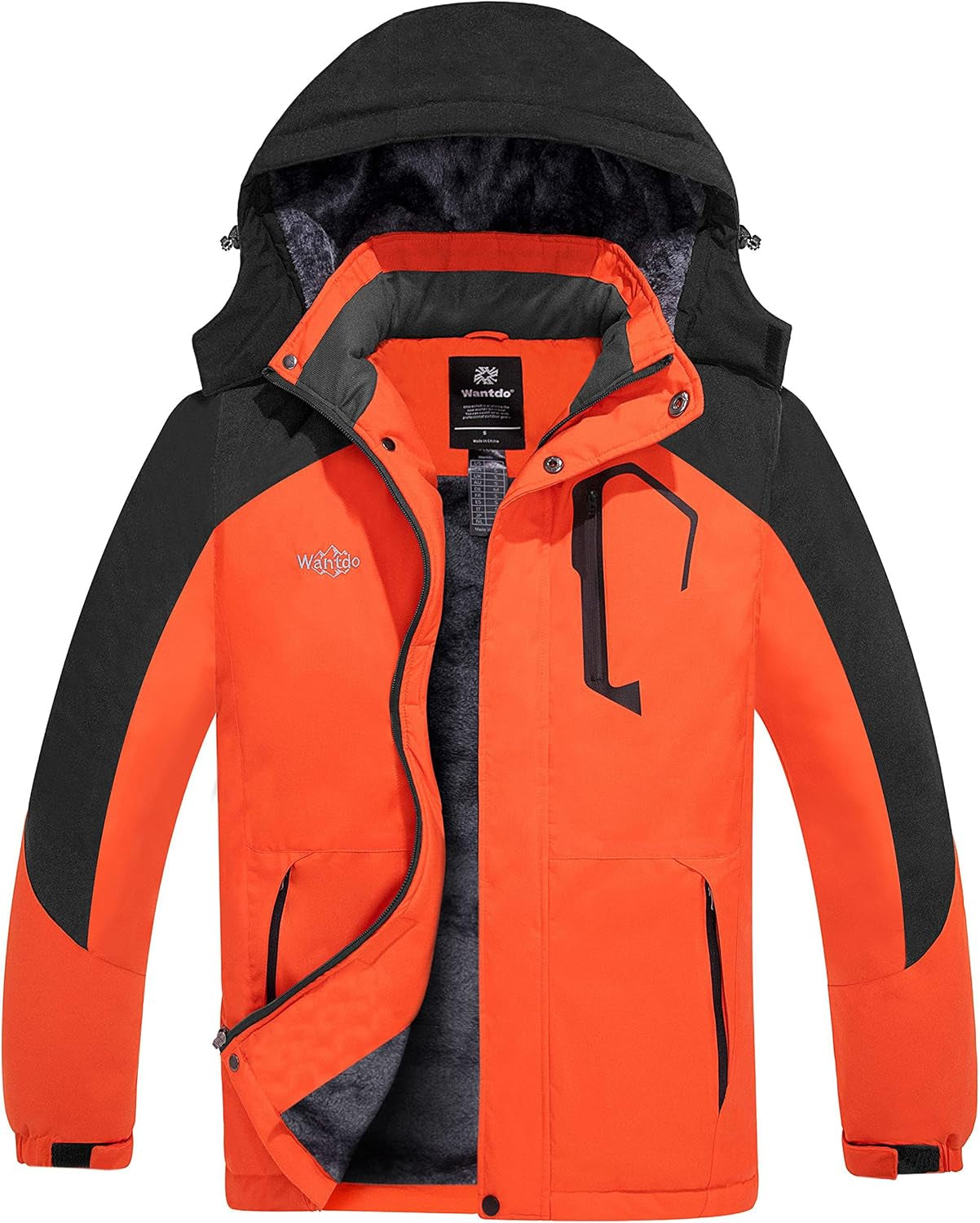 Men's Insulated Waterproof Ski Jacket - Windproof Hooded Winter Coat