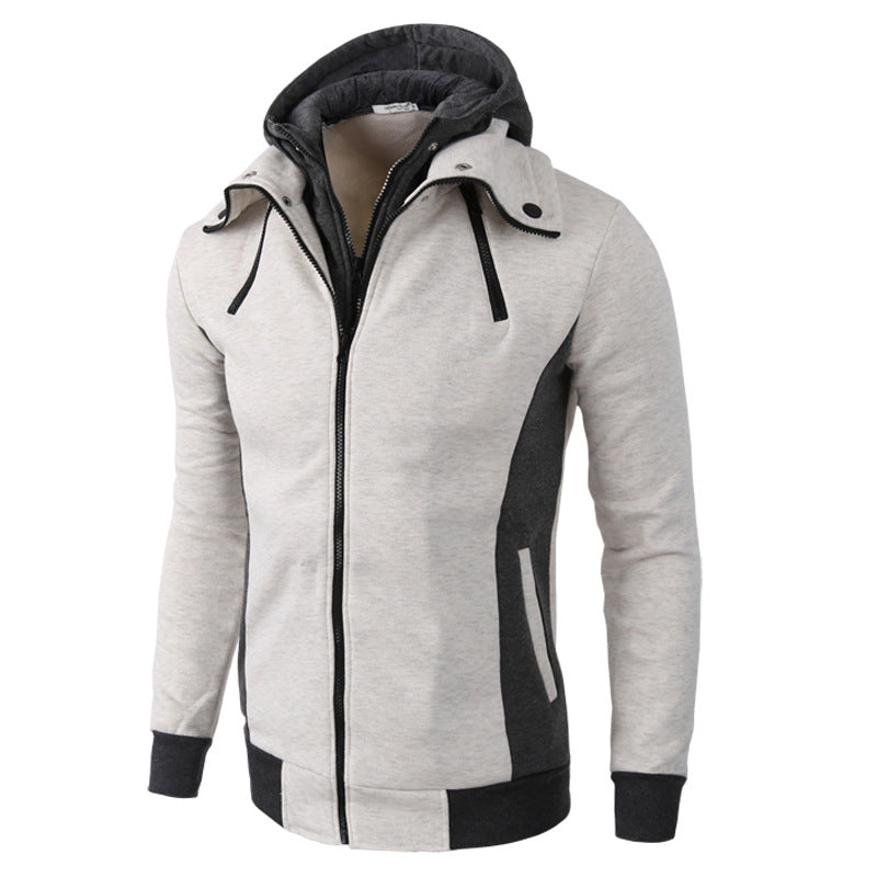 2021 new fake two sport Cardigan hoodie zipper hoodie for men