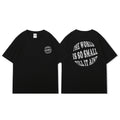 2023 spring and summer heavy cotton loose American tide brand T-shirt men's top oversize off shoulder printed half sleeve
