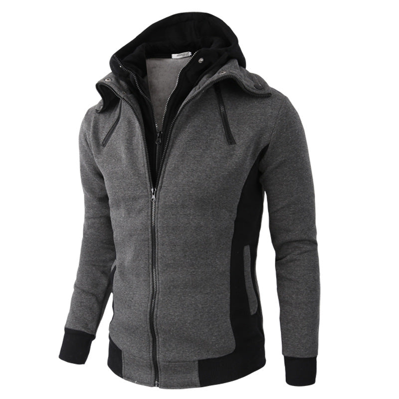 2021 new fake two sport Cardigan hoodie zipper hoodie for men