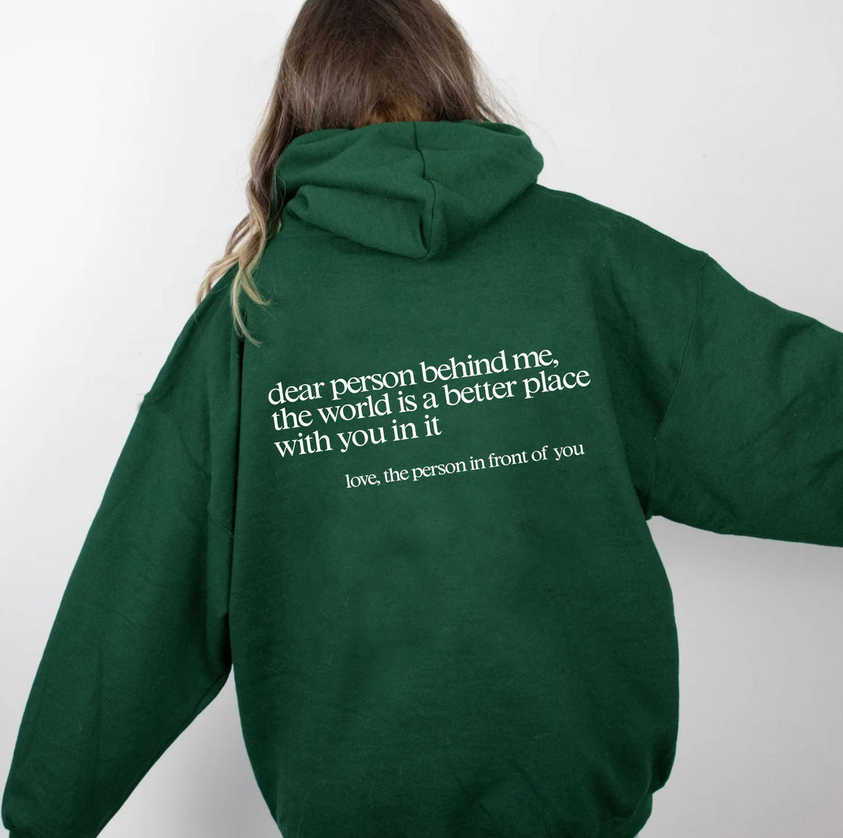 Foreign trade women's cashmere hoodie plain color letter slogan printed kangaroo pocket drawstring printed hoodie