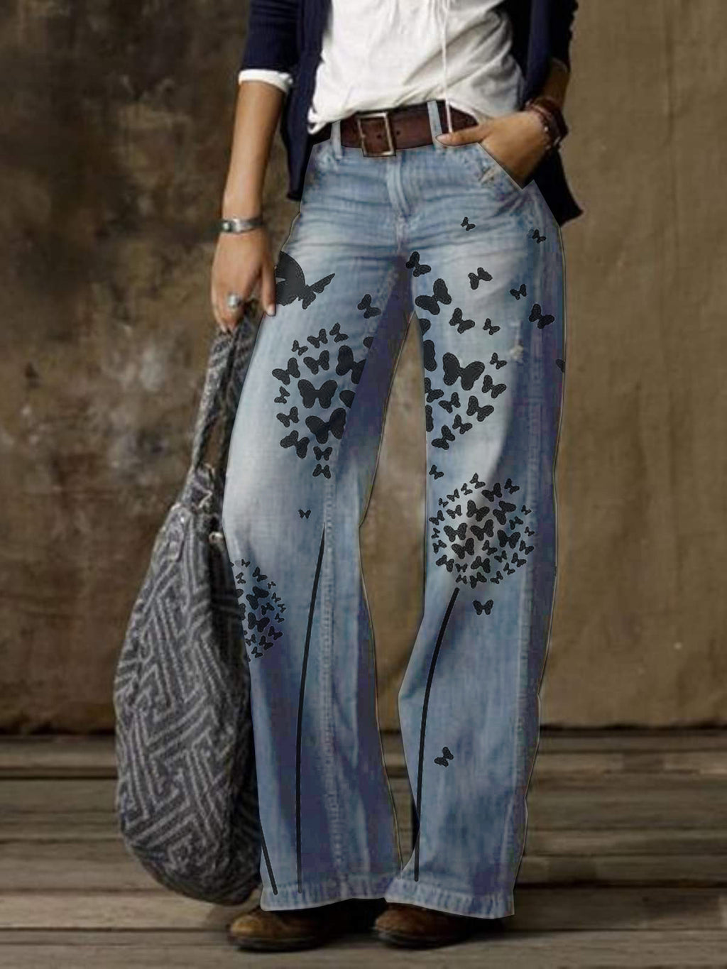 2432* Dandelion Europe and America simple casual jeans women's foreign trade women's trousers four seasons match