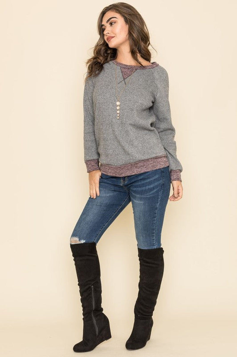 Two-Tone Plus Size Raglan Tunic