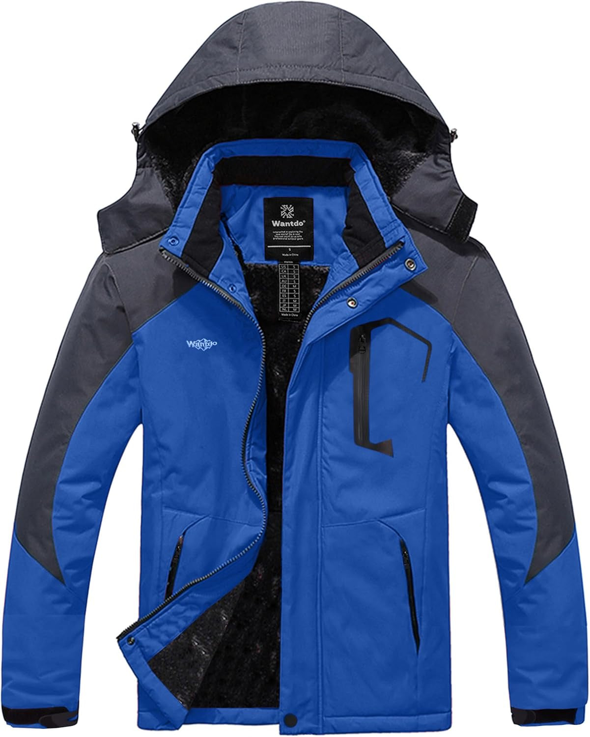 Men's Insulated Waterproof Ski Jacket - Windproof Hooded Winter Coat