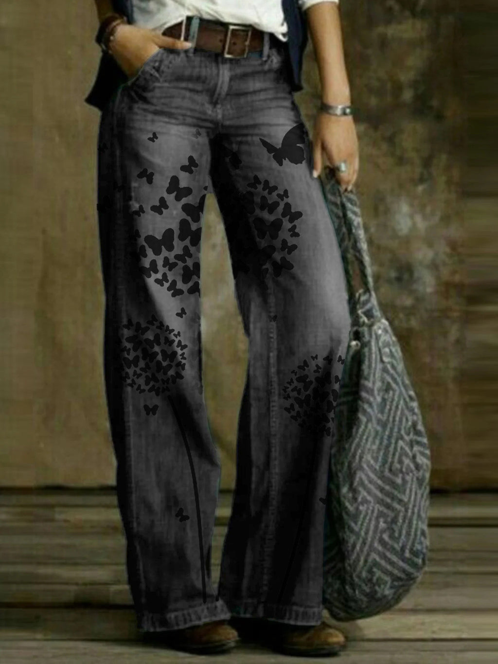 2432* Dandelion Europe and America simple casual jeans women's foreign trade women's trousers four seasons match