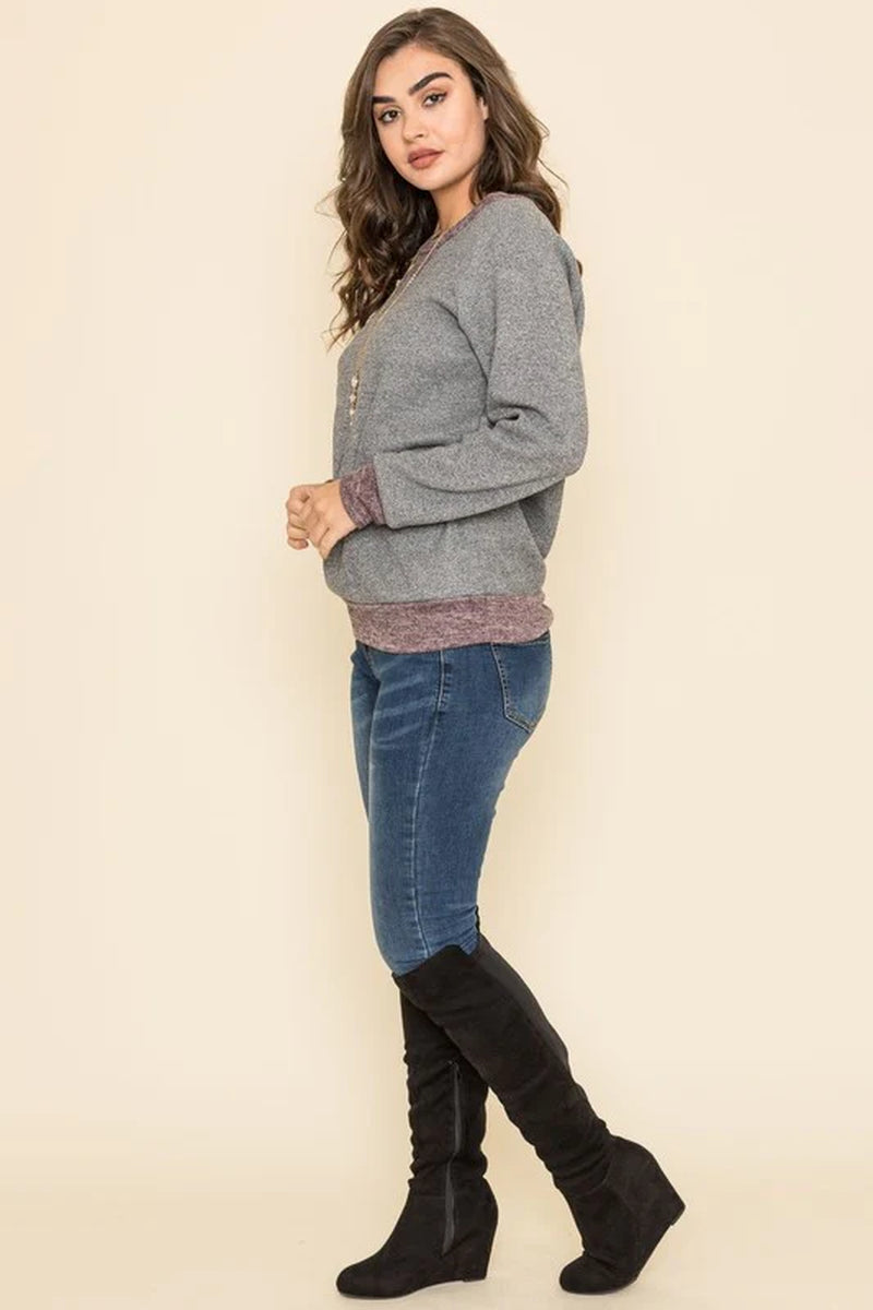 Two-Tone Plus Size Raglan Tunic
