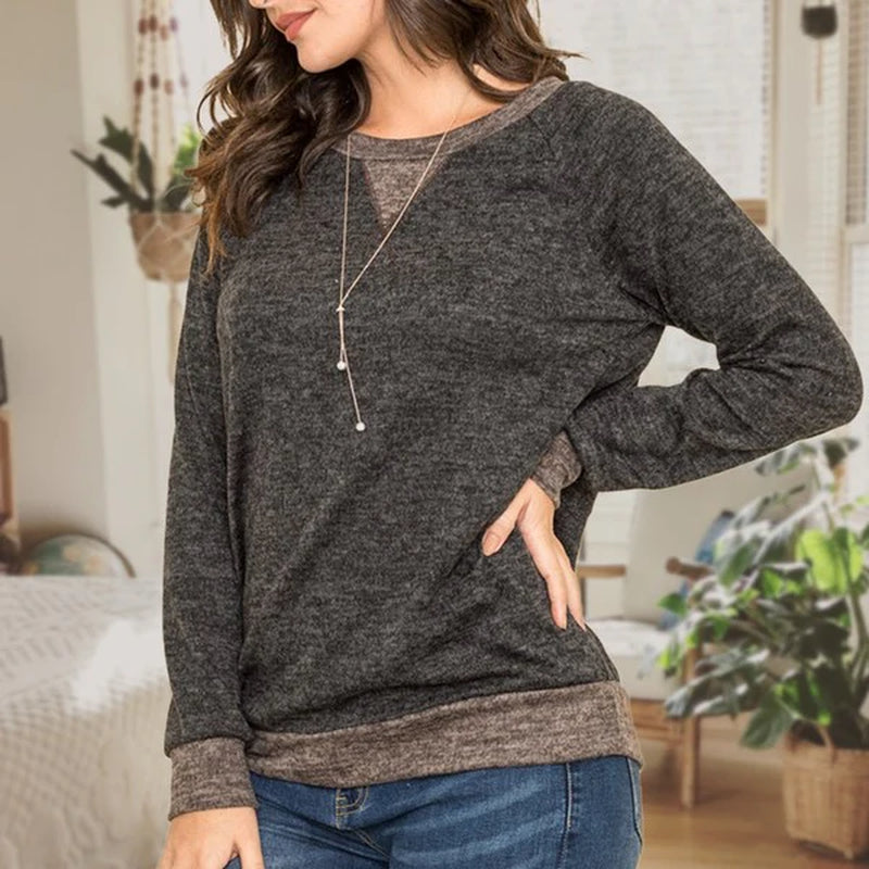 Two-Tone Plus Size Raglan Tunic