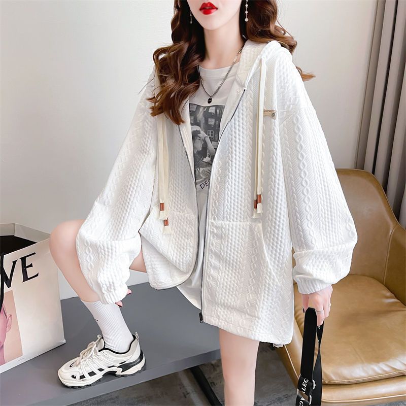 Fuge coat female autumn outside wear spring and autumn thin hoodie oversize loose pendant feeling lazy and trendy