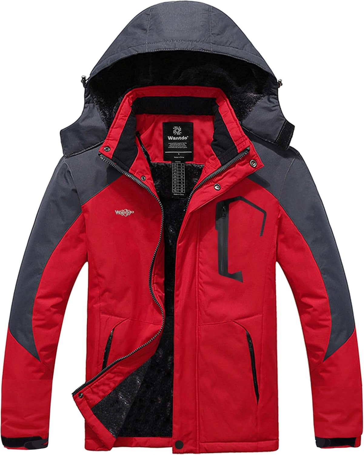 Men's Insulated Waterproof Ski Jacket - Windproof Hooded Winter Coat