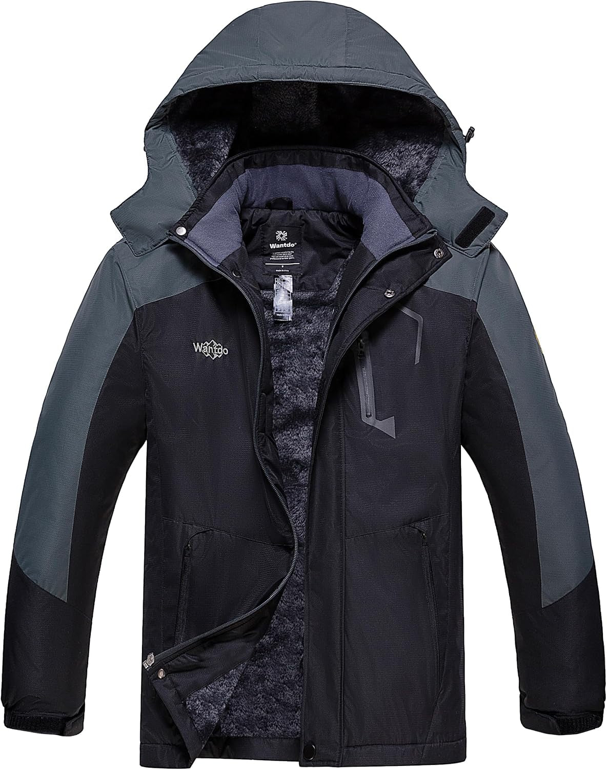 Men's Insulated Waterproof Ski Jacket - Windproof Hooded Winter Coat