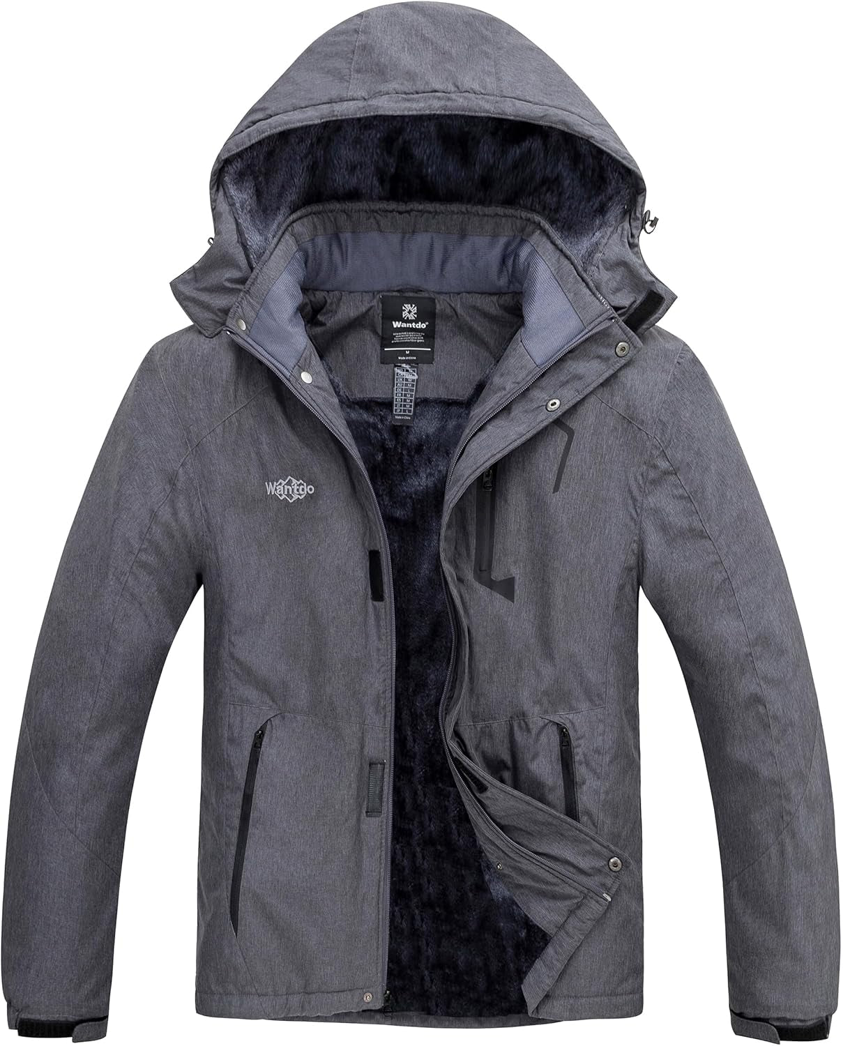 Men's Insulated Waterproof Ski Jacket - Windproof Hooded Winter Coat
