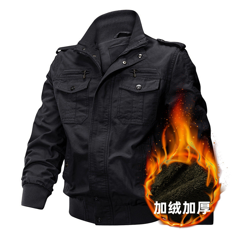 Cross-border Amazon winter jacket with cashmere and heavy jacket men's pure cotton casual work jacket Winter jacket jacket men's