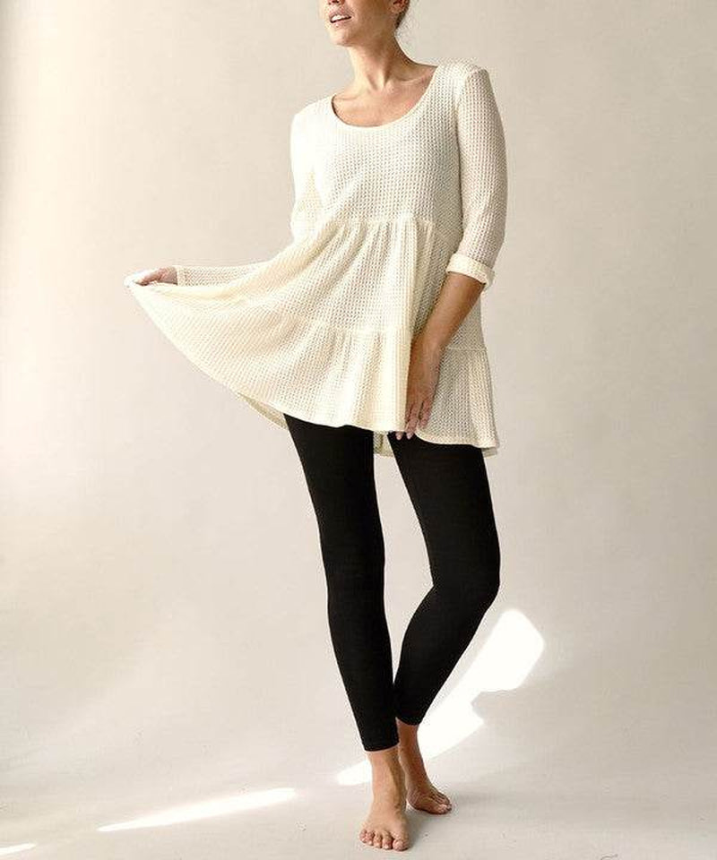Bamboo Waffle Fabric Babydoll Tunic