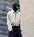 Niche high street casual solid color multi-pocket loose cropped jacket jacket vibe wind men