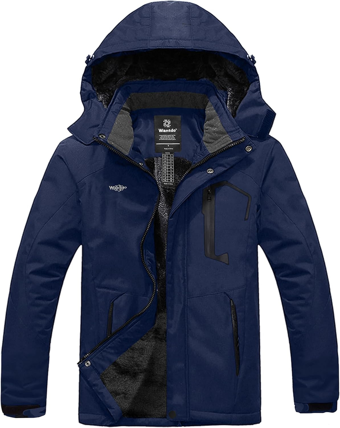 Men's Insulated Waterproof Ski Jacket - Windproof Hooded Winter Coat