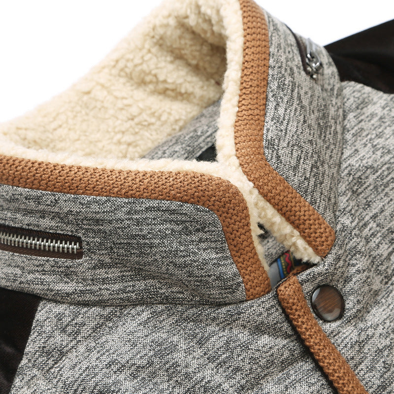 Winter new men's men's coat short form-fitting cotton coat stand collar leisure middle-aged father cotton-padded jacket