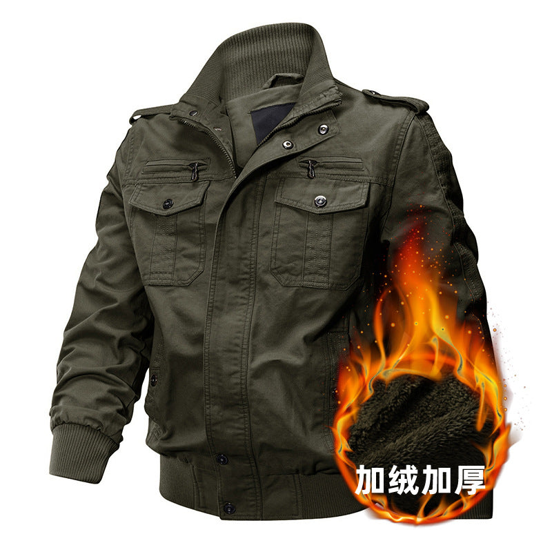 Cross-border Amazon winter jacket with cashmere and heavy jacket men's pure cotton casual work jacket Winter jacket jacket men's