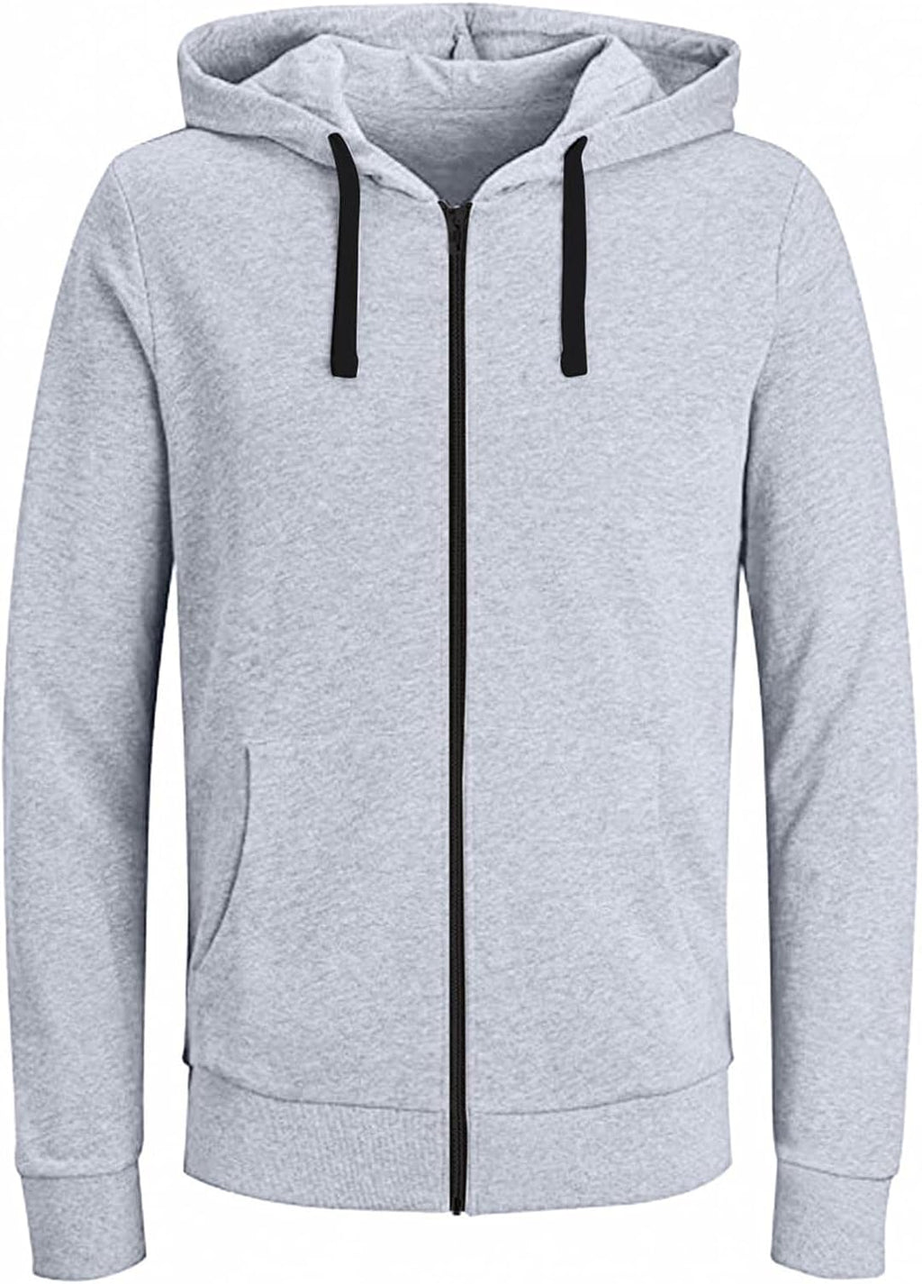 Men's Long Sleeve Pullover Hoodies with Drawstring and Zip-Up for Casual Sports and Warmth