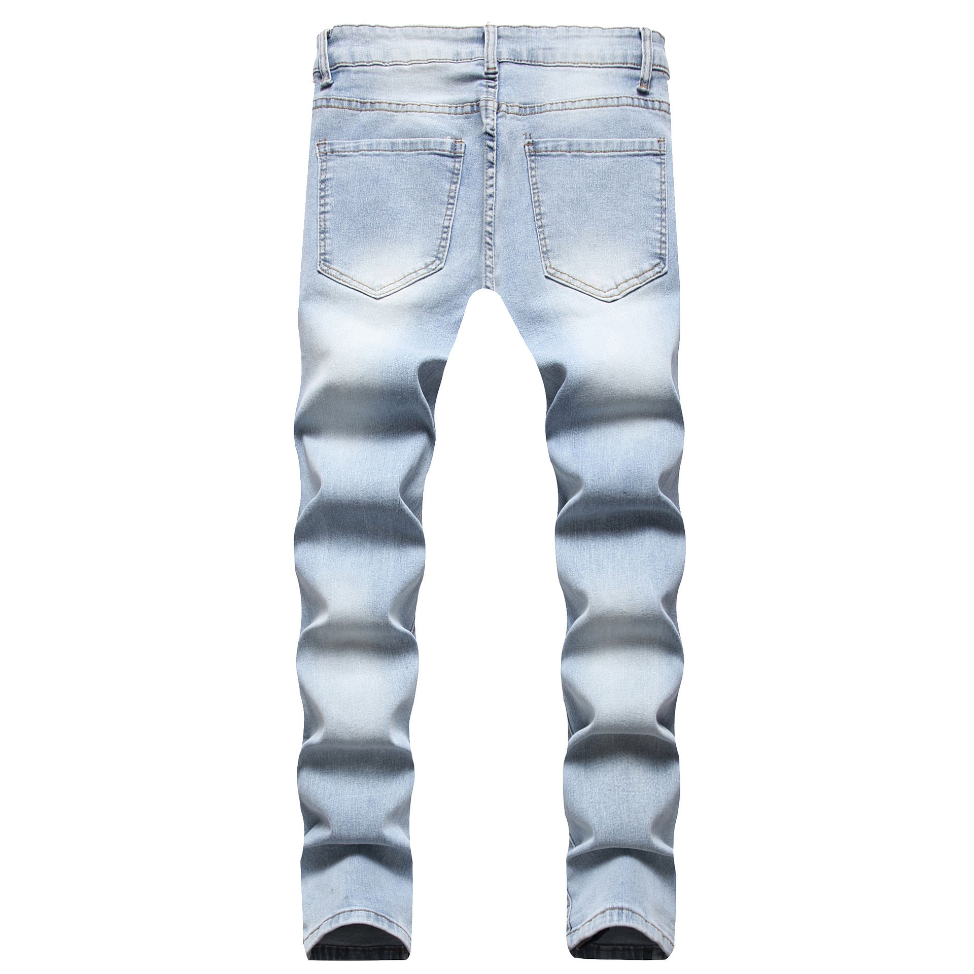 2022 Cross-border foreign trade Europe and the United States Amazon new ripped straight stretch jeans trend casual slim men's pants