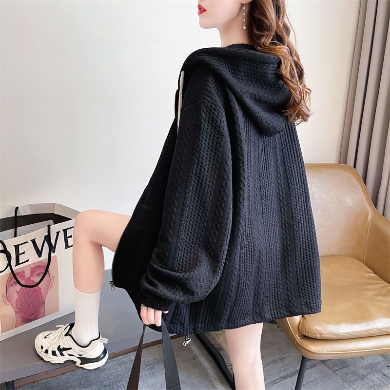 Fuge coat female autumn outside wear spring and autumn thin hoodie oversize loose pendant feeling lazy and trendy