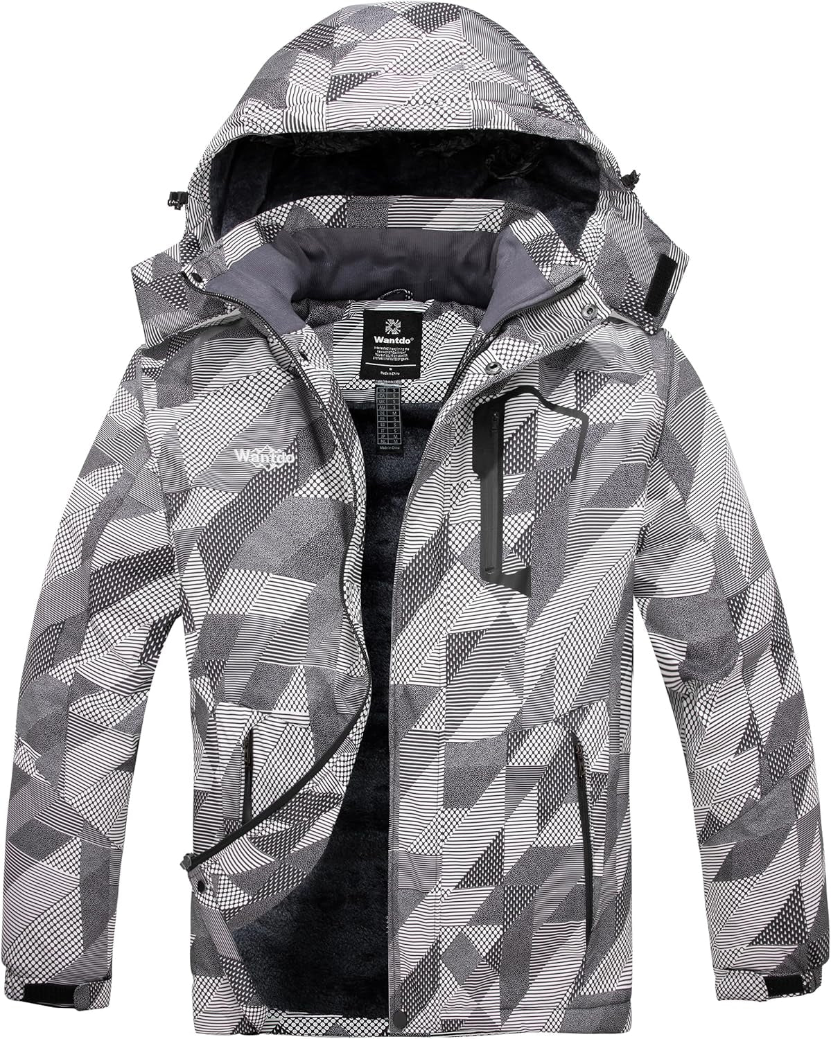 Men's Insulated Waterproof Ski Jacket - Windproof Hooded Winter Coat