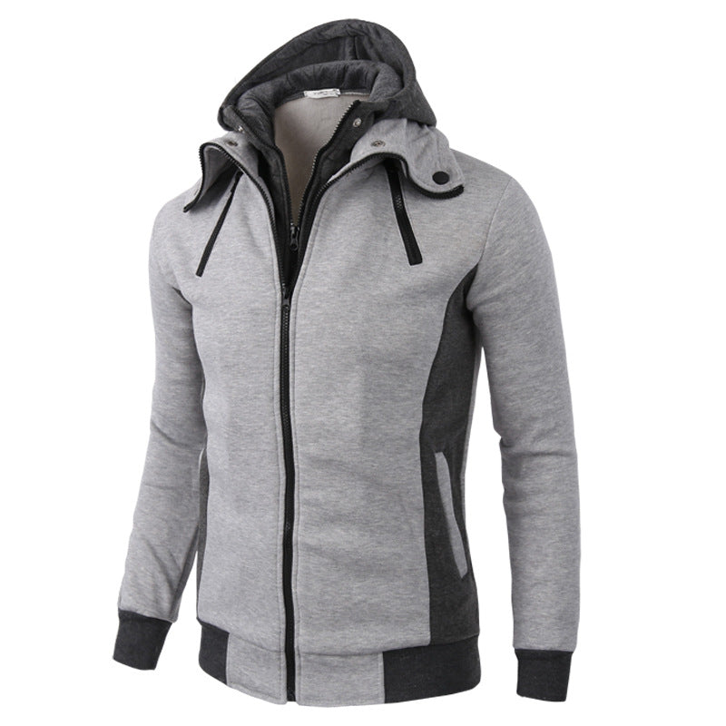 2021 new fake two sport Cardigan hoodie zipper hoodie for men