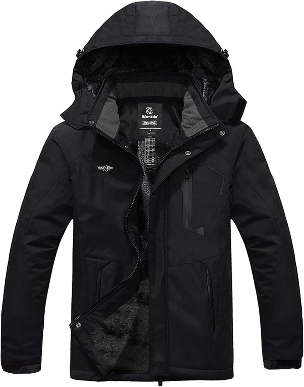 Men's Insulated Waterproof Ski Jacket - Windproof Hooded Winter Coat