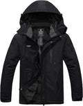 Men's Insulated Waterproof Ski Jacket - Windproof Hooded Winter Coat