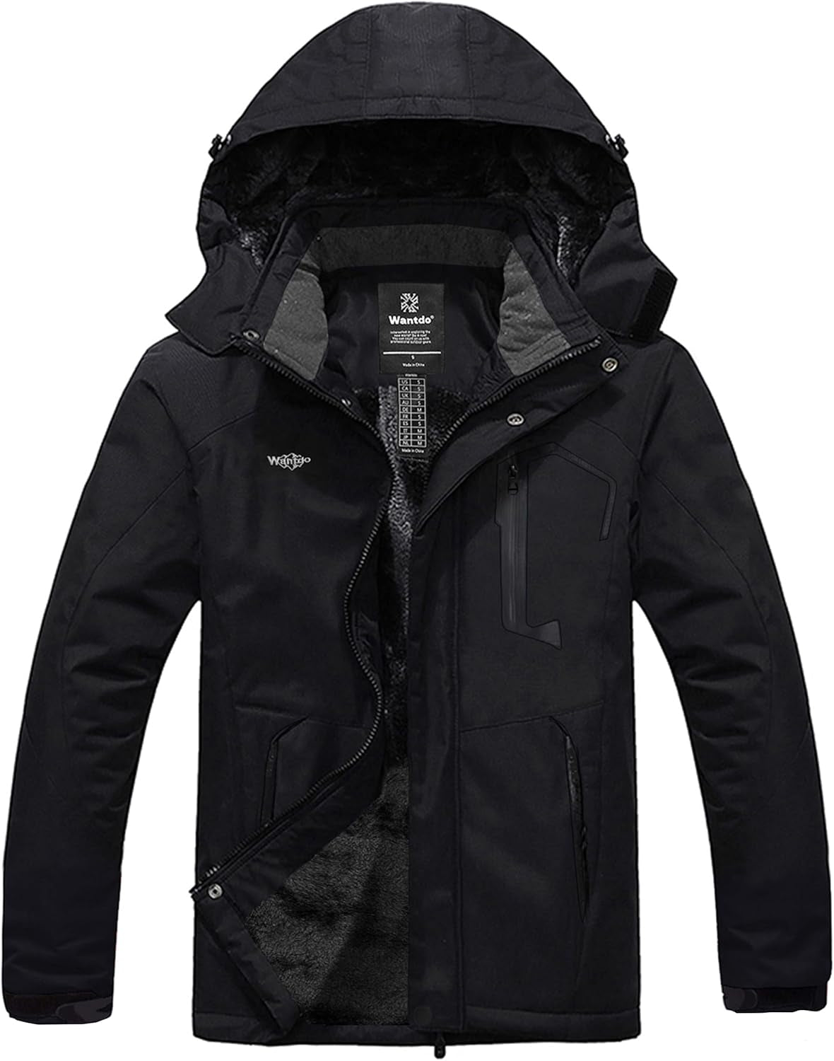 Men's Insulated Waterproof Ski Jacket - Windproof Hooded Winter Coat