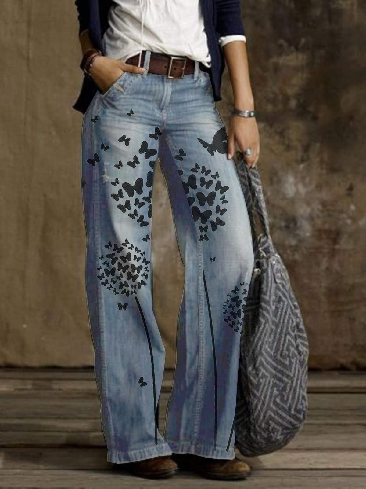 2432* Dandelion Europe and America simple casual jeans women's foreign trade women's trousers four seasons match