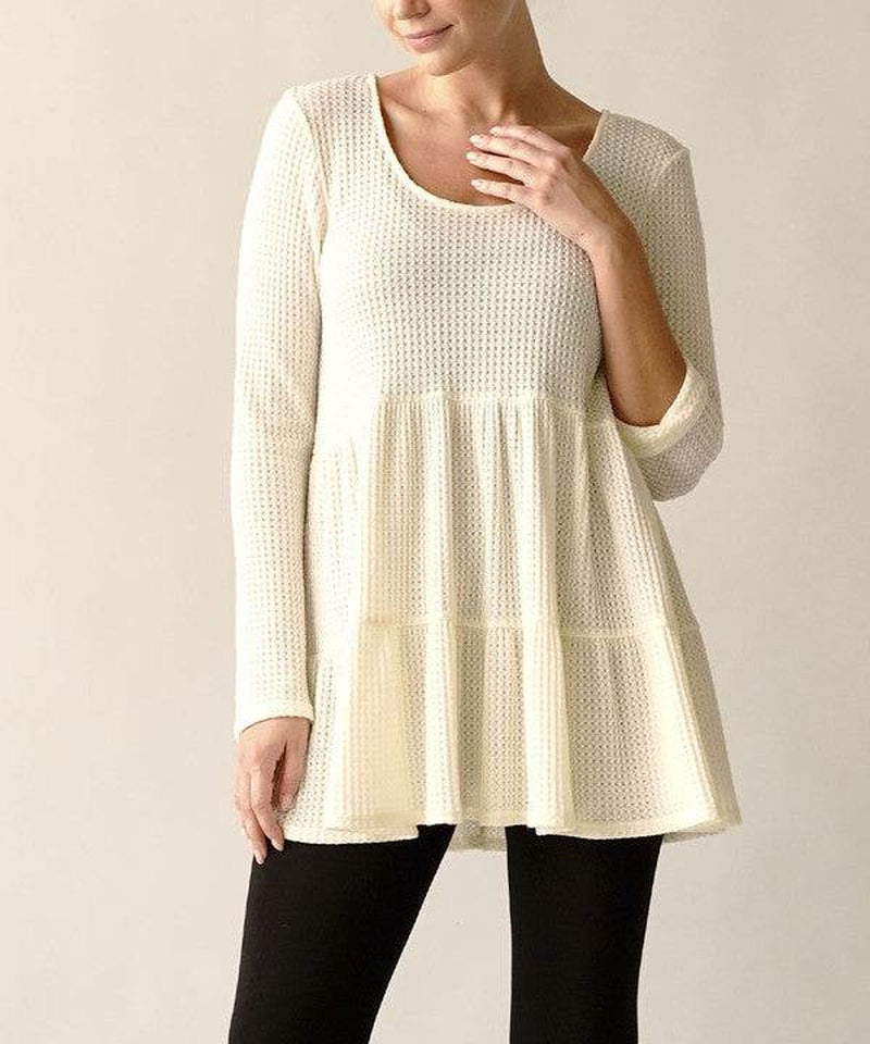 Bamboo Waffle Fabric Babydoll Tunic