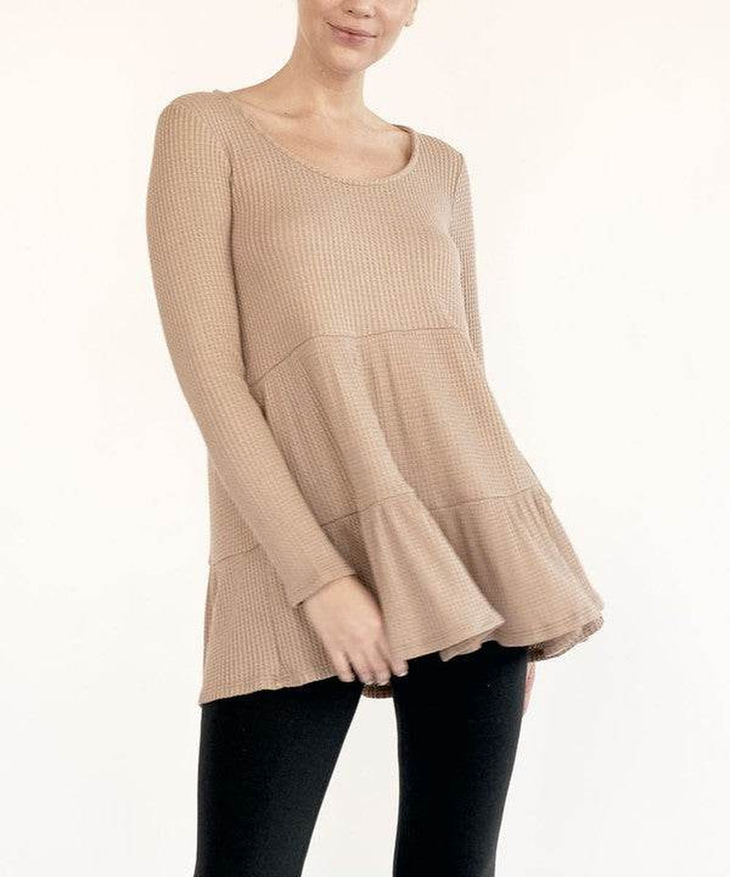 Bamboo Waffle Fabric Babydoll Tunic