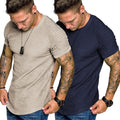 Elevate Your Workout with Our Mens 2-Pack Fitted T-Shirts - Stylish Pleats Sleeve Muscle Gym Tees