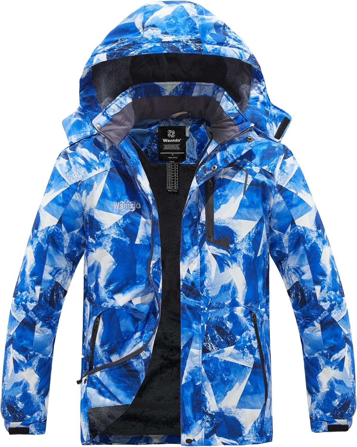 Men's Insulated Waterproof Ski Jacket - Windproof Hooded Winter Coat